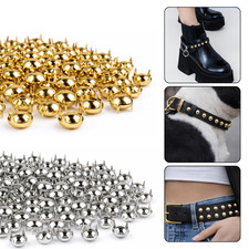 Runder Kopf Kuppel Nieten 5mm 6mm Eisen 4 Zinke Gold Silber für Kleidung Schuhe