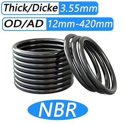 3.55mm Cross Section O Rings NBR Nitrile Rubber 10-420mm OD Oil Resistant Seals