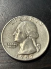 1957 D 90% silver Washington quarter blob on D mintmark