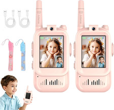 Video Walkie Talkies for Kids, 2 Pack with Screen Display, 2 Pack Rechargeable V