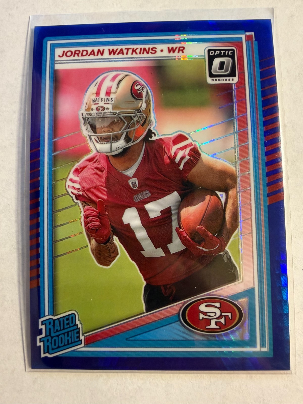 2025 Panini Donruss Optic JORDAN WATKINS #289 Blue Hyper Prizm Rated Rookie