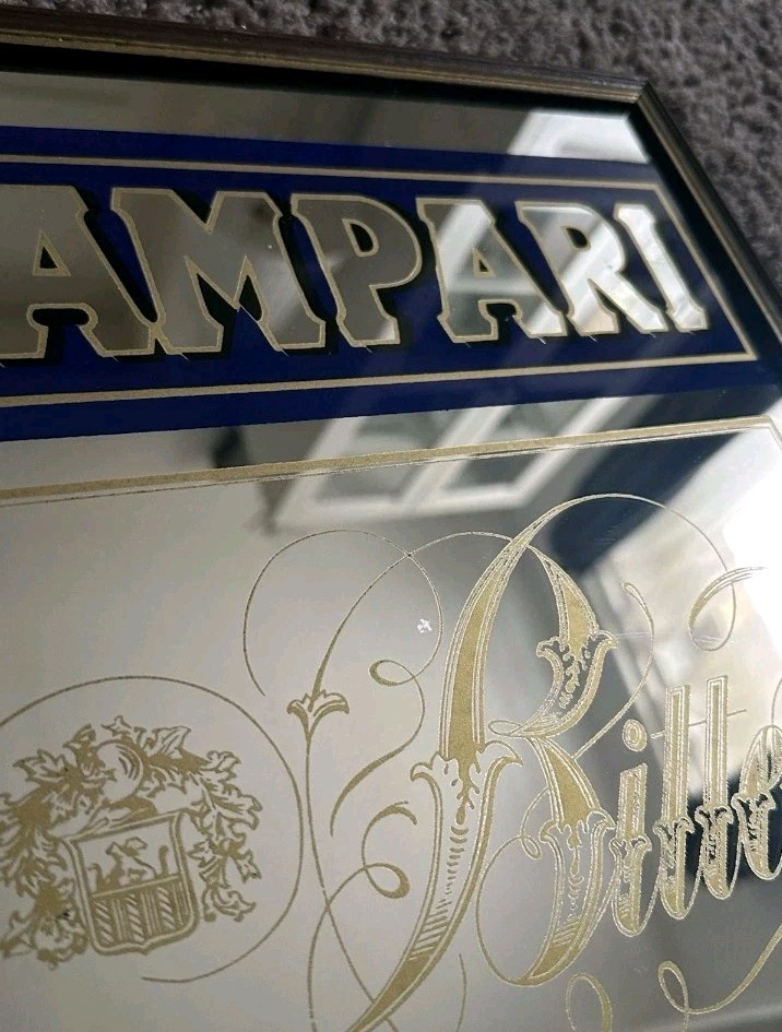Lot MIRROR PAINTING CAMPARI 70s measures 40x30 cm 