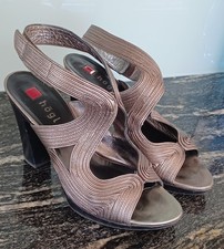 HÖGL  geschwungene High Heels Pumps in silber/ bronze