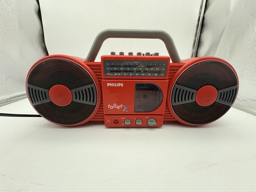 Philips Roller Moving Sound D 8007 iconic boombox red color Cassette Not Working