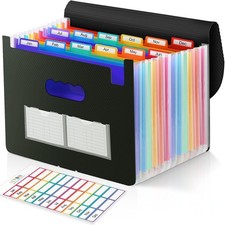 Accordion File Organizer, 12 Pockets File Folders, Letter Size Expanding File Fo