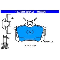 Bremsbelagsatz Scheibenbremse Hinten FüR Audi TT 8N 1.8 3.2 98 Bis 06 ATE ARY