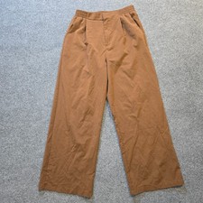 Cider Pants Womens Size Large Brown Wide Leg Pleated Textured Capsule Career