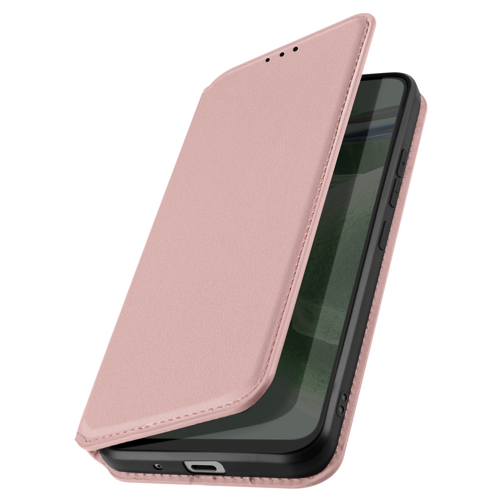 Étui à Rabat pour Nokia 8.1 Support Carte Magnétique Or Rose