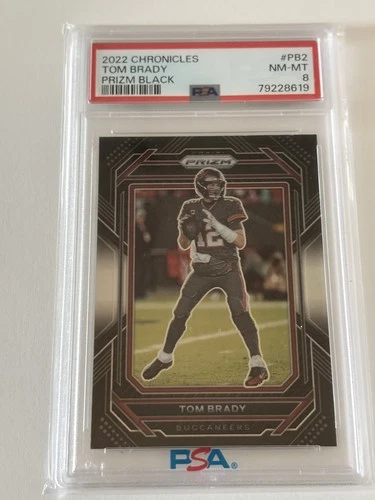 2022 Chronicles #PB2 Tom Brady Prizm Black PSA 8