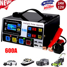 AUTOMATIC CAR BATTERY CHARGER 600A HEAVY DUTY 12V/24V SMART PULSE REPAIR TRICKLE