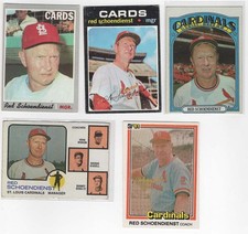 RED SCHOENDIENST -  1970-1973 TOPPS + 1981 Donruss   ST. LOUIS CARDINALS    HOF