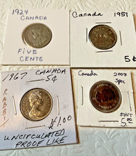 Canadian 5¢ Coin Collection – 1924 to 2007 – Vintage & Special Editions