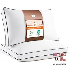 Feather Down Pillows Standard Size Set of 2, Hotel Collection Standard (2 Pack)