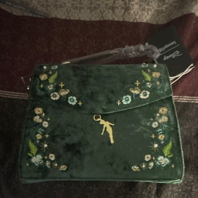 Loungefly Disney Peter Pan Green Floral Crossbody Bag, Medium
