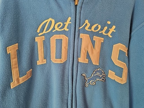 Vintage Detroit Lions NFL Apparel blau Fleece Reißverschluss vorne bestickt Hoodie Herren M - Bild 3 von 6