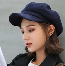 Ladies Women Girl Wool Blend Baker Boy Peaked Cap Newsboy Hat Retro Beret Cap