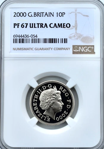 2000 10p Proof Crowned Lion NGC PF67 Great Britain Ten Pence
