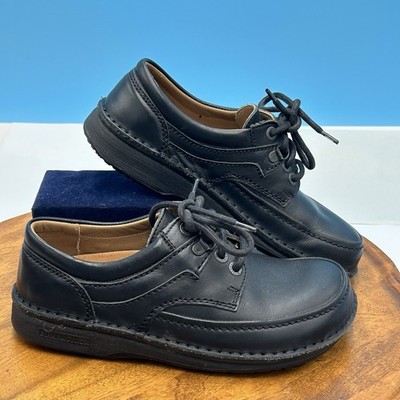 Birkenstock Black Leather Footprints Derby Oxford 36 Lace Shoes US5-5.5W 8-8.5M