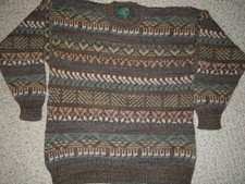 VTG GAELTARRA G IRELAND 100 PURE WOOL KNIT PULLOVER SKI SWEATER FAIR ISLE SZ 44