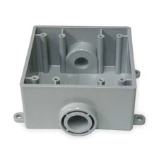 Cantex Weatherproof Electrical Box, 36 cu in, FSC Box Type, 2 Gangs, PVC,