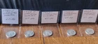 Washington Silver Quarters Lot of  (5) 90% Silver  1961 , 1962 , 1963 , and 1964