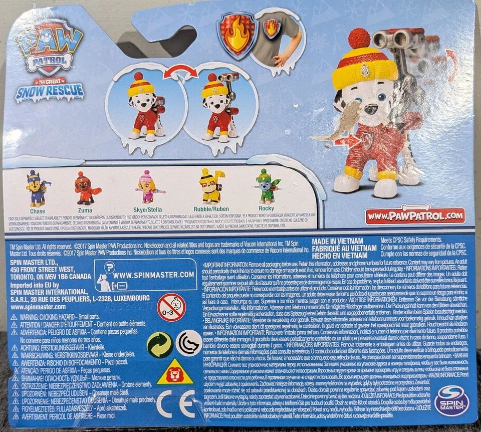 Paw Patrol Snow Rescue – Marshall W/ Transforming Pup Pack and Badge NEW HTF Toy - Image 2 of 2
