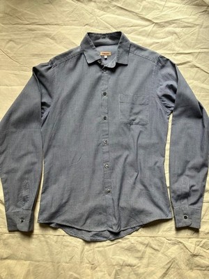 90s Romeo Gigli 3 / M. Mens Blue Houndstooth Button Up Shirt Made in Italy vtg