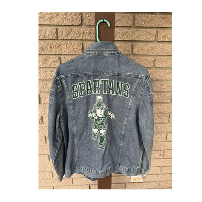 Victoria Secret PINK Spartans Denim Jacket NCAA Fan Apparel