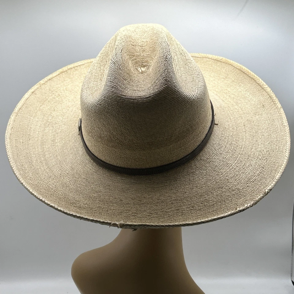 Sombrero de Vaquero Atwood Para Hombres Hereford Paja 7 3/8 Tostado Corona Baja Western Rodeo Foto 4 de 4