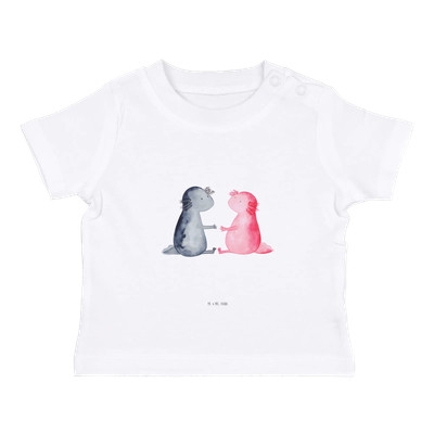 Organic Baby Shirt Axolotl Liebe 0. - 6. Monat - Geschenk verliebt Lurch Paar