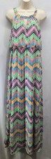 Emma & Michele Multicolored Striped Empire Waist Maxi Dress Women’s Size L
