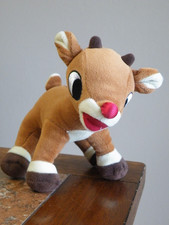 Vintage RUDOLPH The Red-Nosed REINDEER Plush Stuffed Animal TOY Free Ship