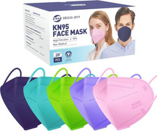 KN95 Face Masks 20Pack Multi-Color 5-Layer Adult Disposable KN95 Mask Gb2626-201