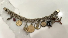 Vintage Elco 1/20 12K Gold Filled Charm Bracelet Double Link  25.4g