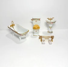 Reutter Porcelain “Victoria”dollhouse miniature 1/12 Scale  bathroom set