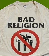 Bad Religion No Stage Diving Band Shirt White Punk Rock y2k