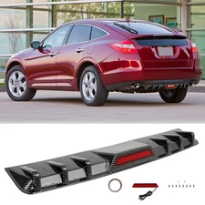 Carbon Rear Bumper Spoiler Diffuser Trim Lip w/ Brake Light For Honda Crosstour