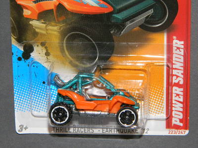 HW HOT WHEELS 2012 THRILL RACERS EARTHQUAKE #3 POWER SANDER RAZOR HOTWHEELS ORNG