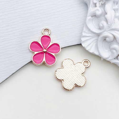 10pcs Rose Red Enamel Charms Pendant For Jewelry Making Handmade Earrings - Picture 29 of 39