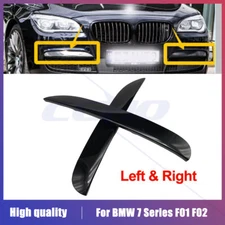 Glossy Black Front Bumper Grille Molding Trim For BMW 7 Series F02 2012-2015