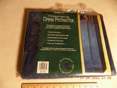 54'' L Mainstays Organizing Dress Protector Dust Water Resistant Garment Bag New
