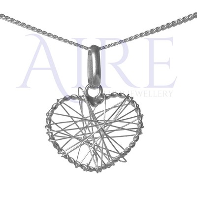 925 Sterling Silber verdrahteter Herz Anhänger mit optionaler 18'' Kette Valentire