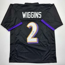 Autographed/Signed Nate Wiggins Baltimore Black Football Jersey JSA COA