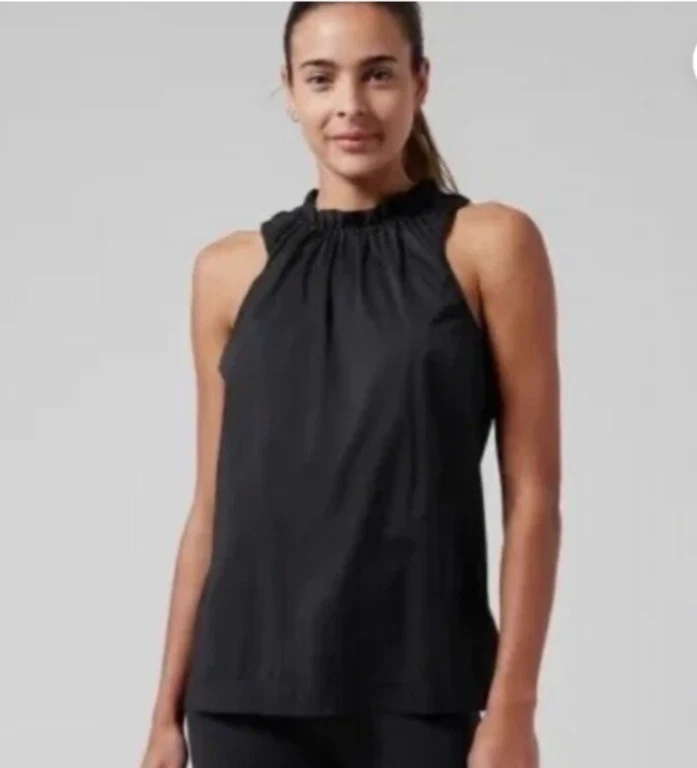 Athleta Boundless Tank Lightweight Black Ripstop Cinch Quick Dry Size XS