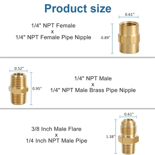 7 Stück Wohnmobil Schnellanschluss Armaturen BBQ Grill Adapter 1/4" NPT Propanschlauch Adapter - Bild 8 von 11