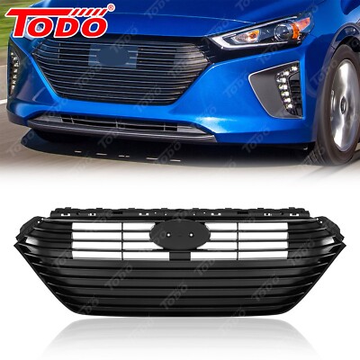 Fits 2017-2019 Hyundai Ioniq Front Upper Radiator Grille Gloss Black 86352-G2000