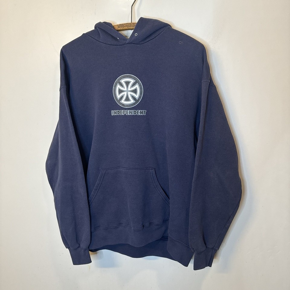 VINTAGE 90S INDEPENDENT TRUCK COMPANY HOODIE SZ L NAVY FADED SKATE eBay