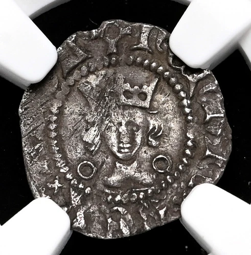 ENGLAND. Henry VI. 1422-1461. Silver Halfpenny, Calais, S-1849, NGC AU Details