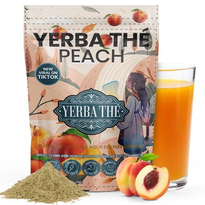 Yerba Mate Instant Tea Powder | Peach Flavor | 35 Servings