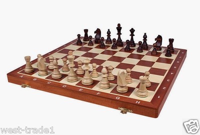 Brandneu�Handgefertigt  � Holzschachset Turnier 48cm x 48cm Gewichtete Stücke